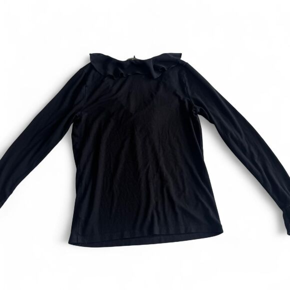 Lauren Ralph Lauren Women's Blouse | Size Medium | V-Neck Long Sleeve Ruffle Top - Picture 4 of 6